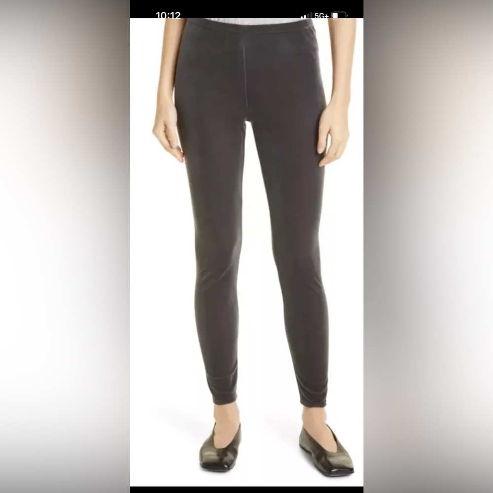 Eileen Fisher New  Stretchy Velvet  Ankle Leggings Nwt  XS